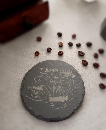 Sous-verres en ardoise pour café / coffee corner